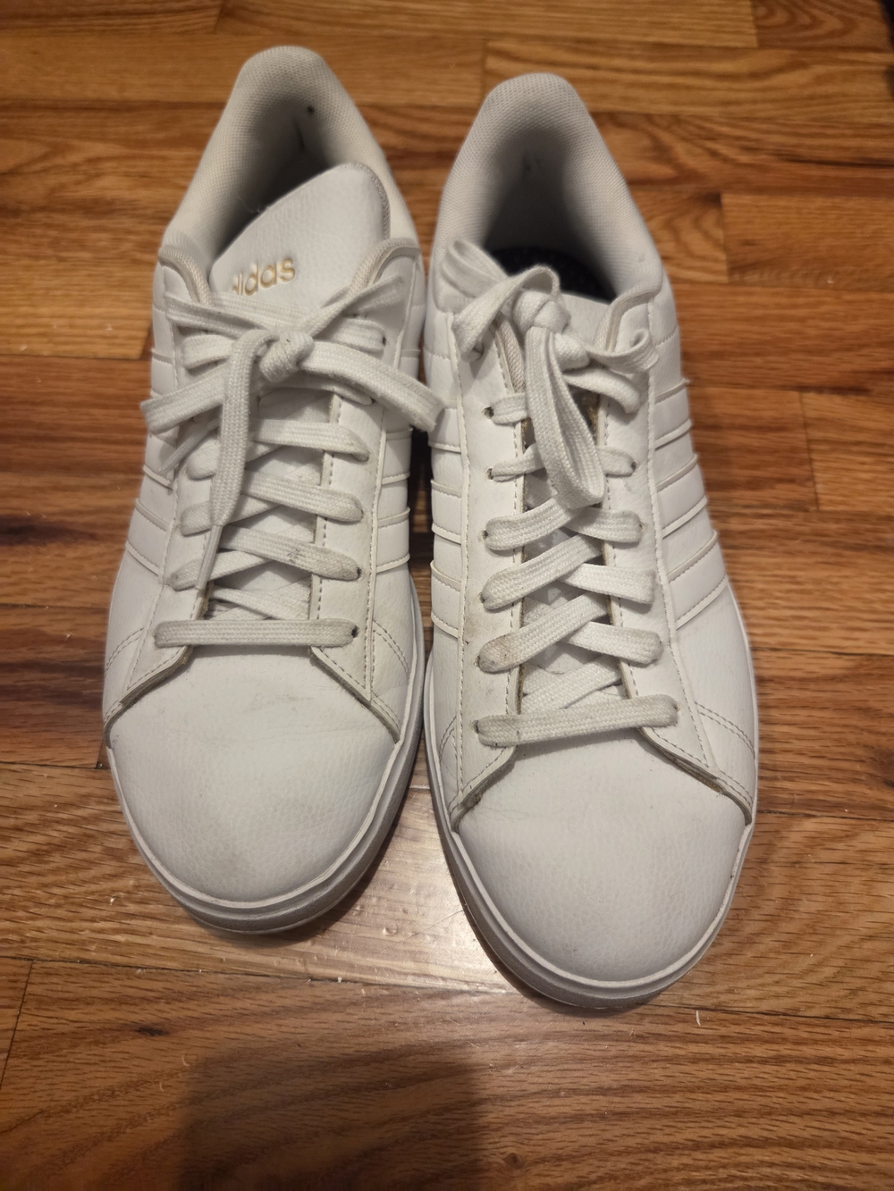 adidas White Low-Top Leather Sneakers